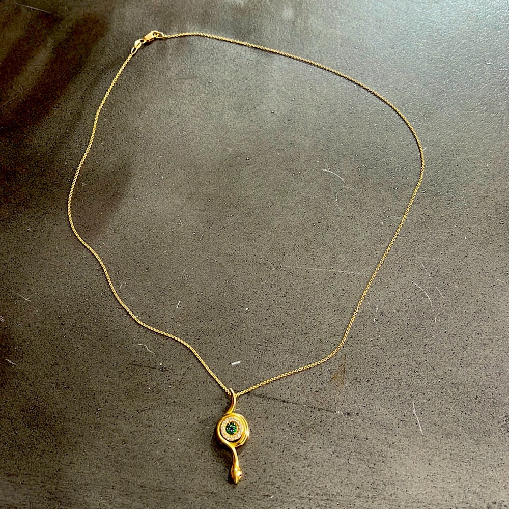 Ileana Makri evil eye snake necklace